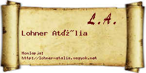Lohner Atália névjegykártya